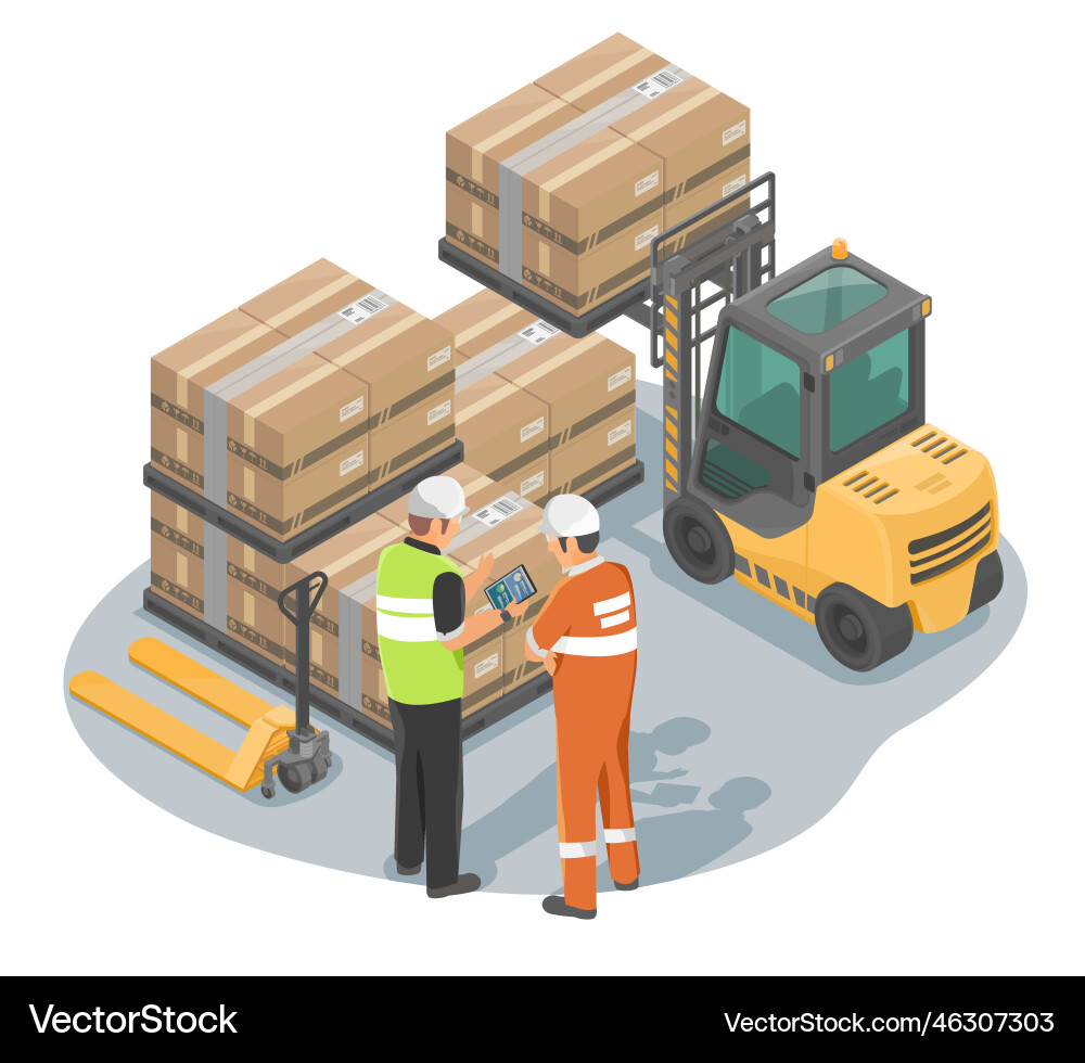 Smart warehouse management system Royalty Free Vector Image