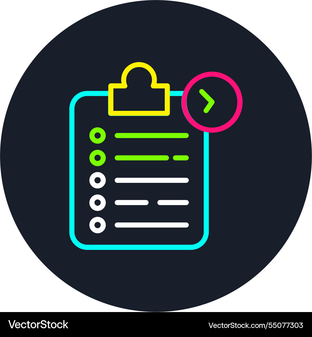 Task list line multi color icon Vector Image