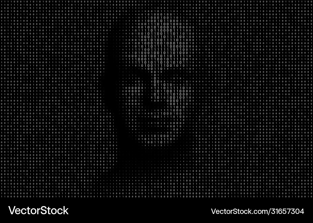AI Human Face Binary Code vector image
