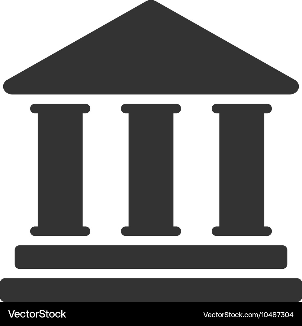 Bibliothek Gebäude flache Ikone Vektorbild