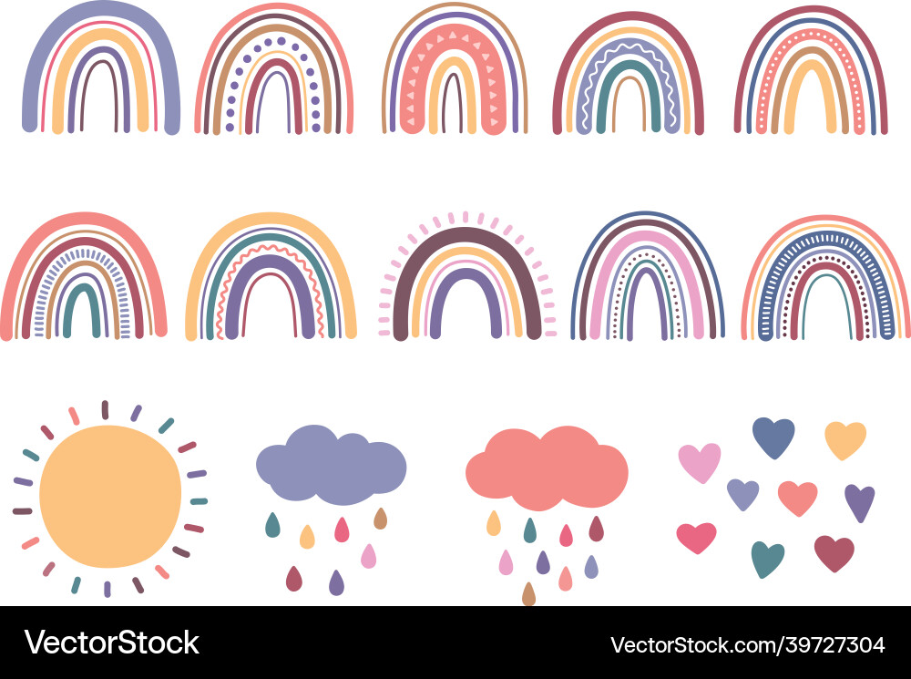 Boho rainbows Royalty Free Vector Image - VectorStock