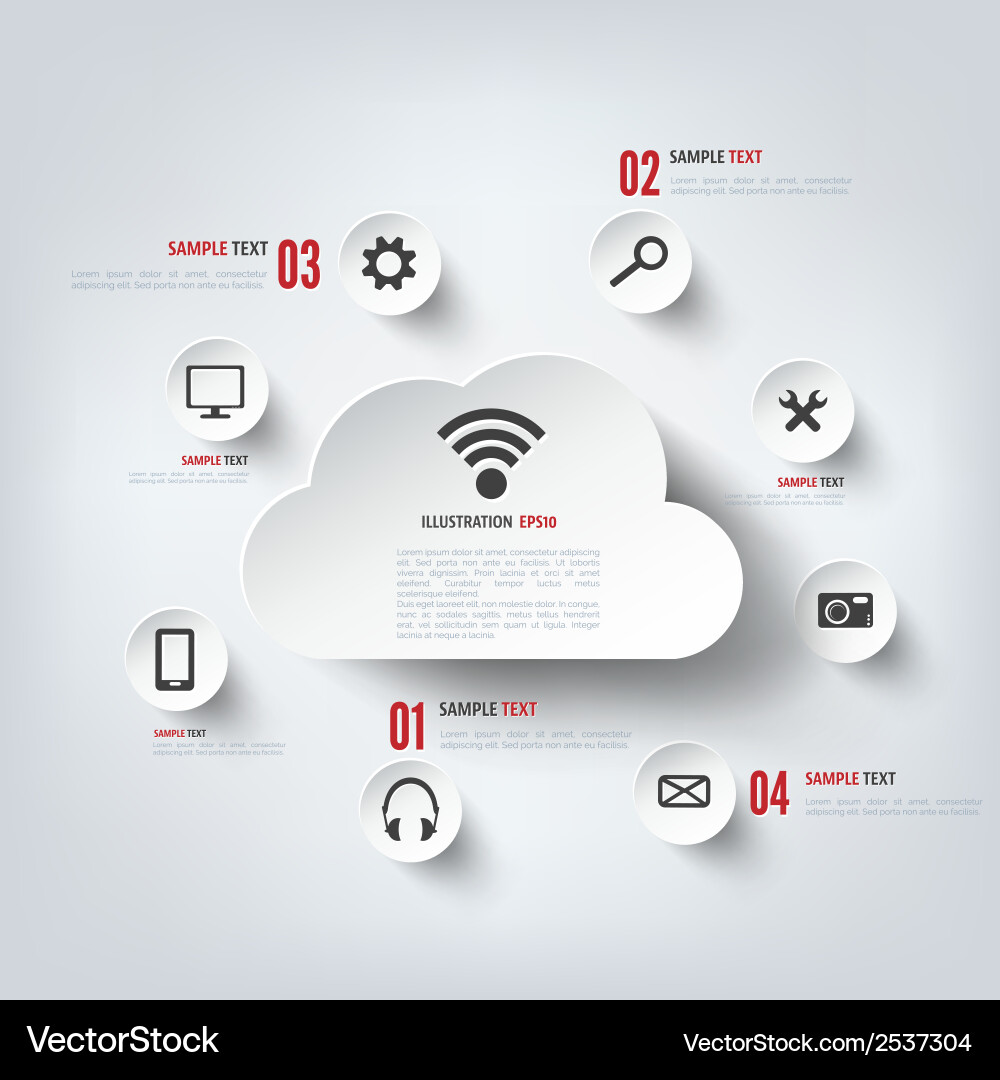 Cloud Computing Icons Background vector image