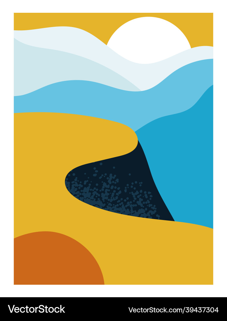 Colorful poster with cliff Colorful poster with cliff vector image