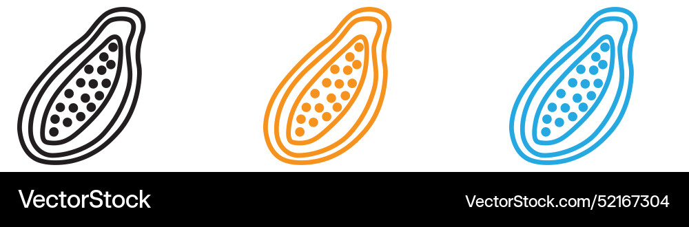 Papaya icon logo set collection for web app ui Papaya icon logo set collection for web app ui vector image