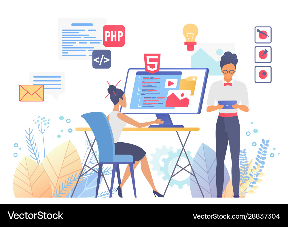 Programmierung und Webentwicklung vektorbild