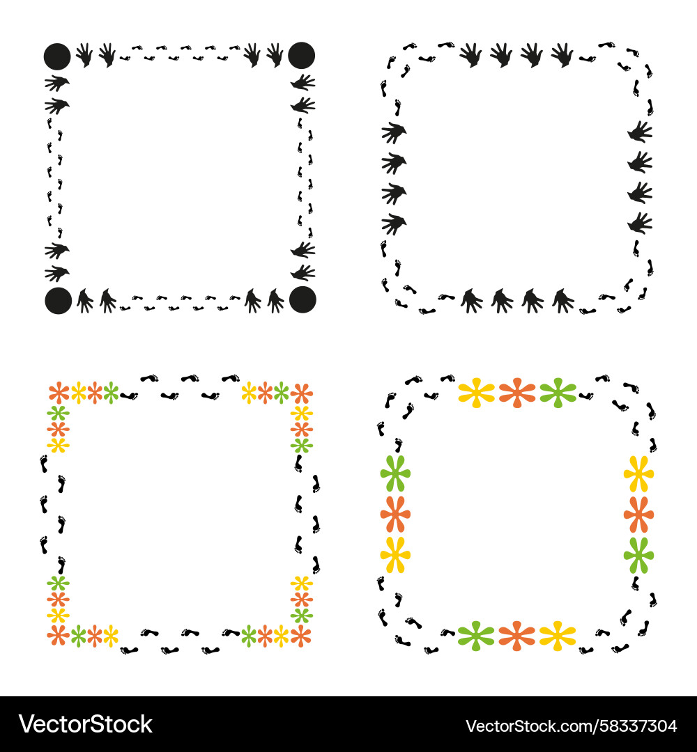 Square Border Sketch Element Vector Image