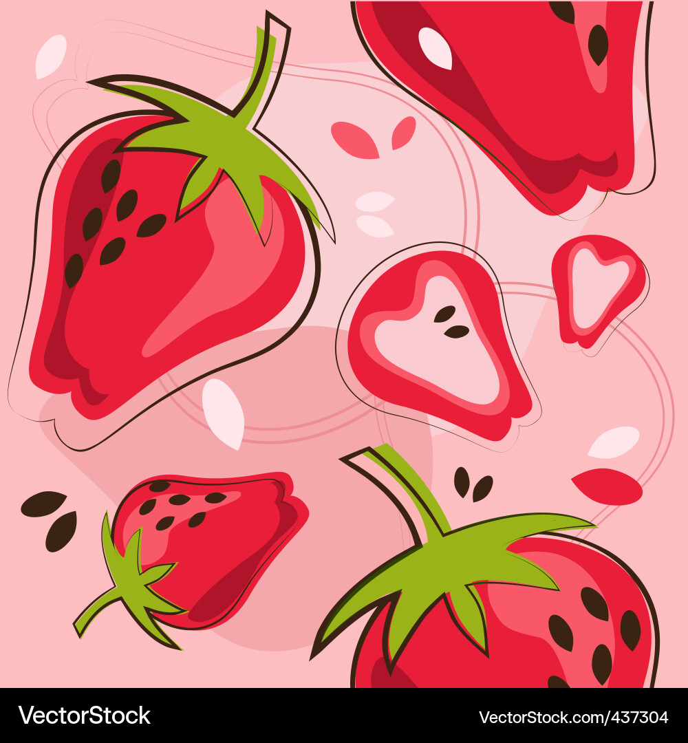 Strawberry Pattern Background vector image