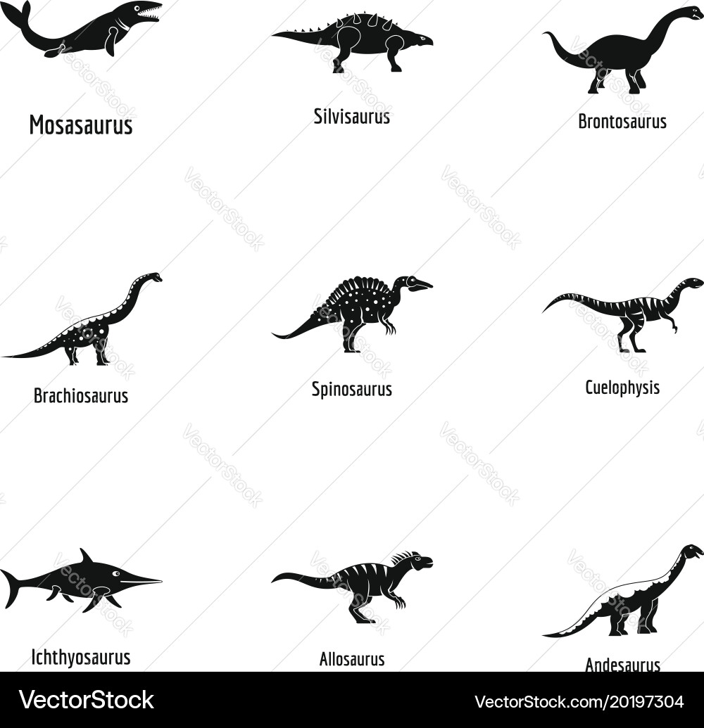 Viviparous lizard icons set simple style Vector Image