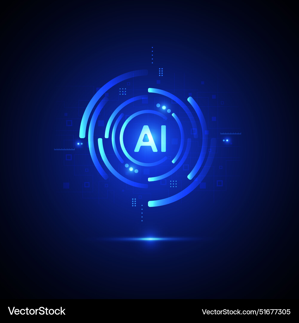 Artificial intelligence circuit line style Artificial intelligence circuit line style vector image