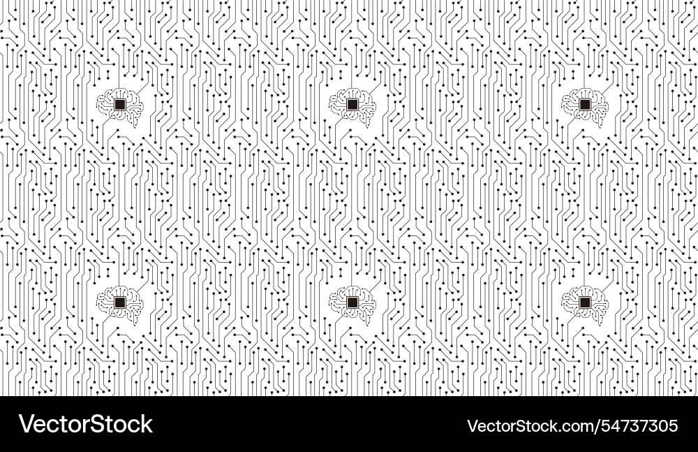 Circuit board and brain texture background Circuit board and brain texture background vector image