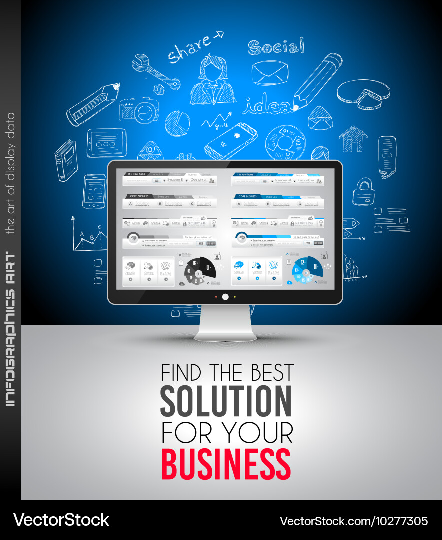 Clean infographic layout template for data Vector Image