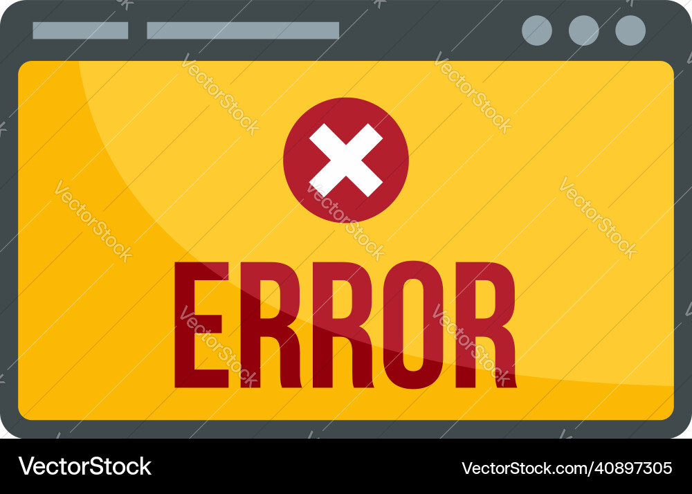 Error web page icon flat isolated Error web page icon flat isolated Vector Image