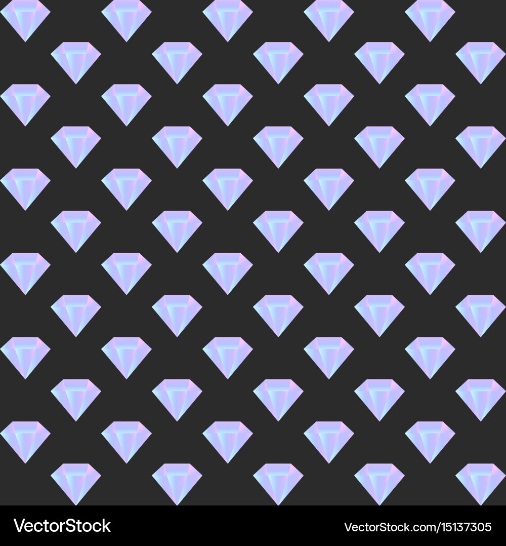 Gradient diamond seamless pattern on the dark vector image