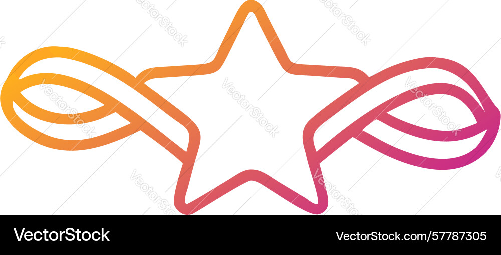Gradient star with circular looping trail vector image
