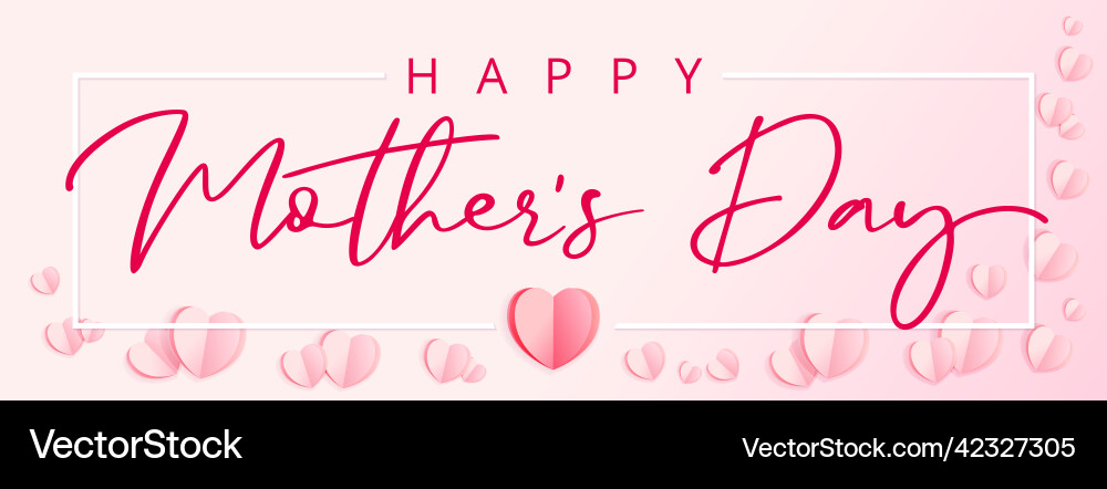 Happy mothers day pink calligraphy Royalty Free Vector Image