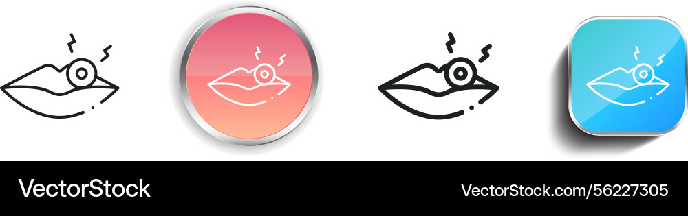 Lip icon thin linear regular and button style Vector Image