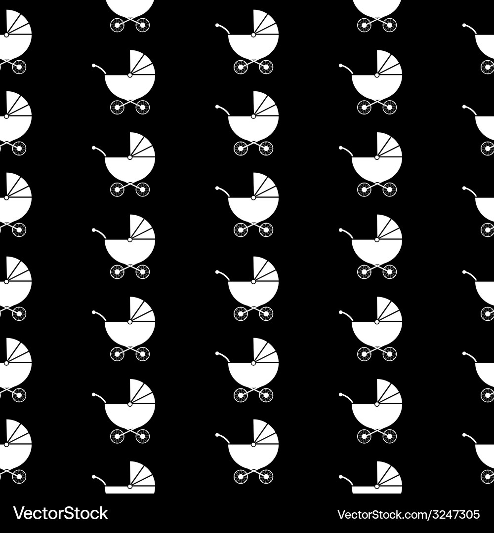 Pram symbol seamless pattern Vector Image