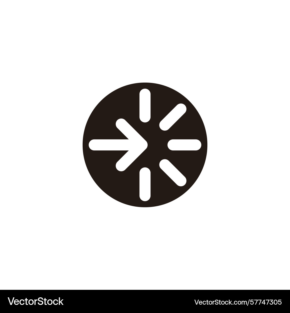 Round circle arrow negative space simple icon Round circle arrow negative space simple icon Vector Image