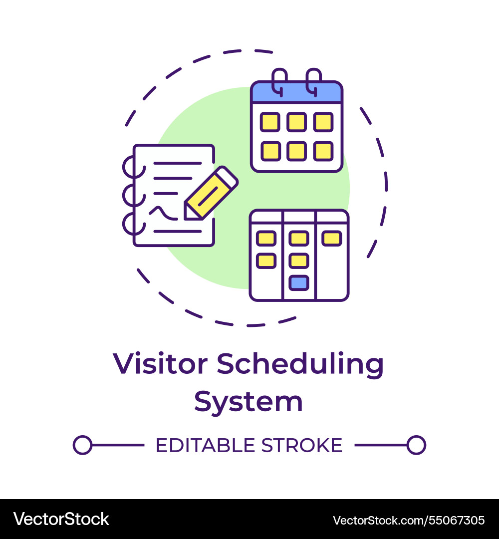 Visitor scheduling system multi color concept icon Visitor scheduling system multi color concept icon vector image