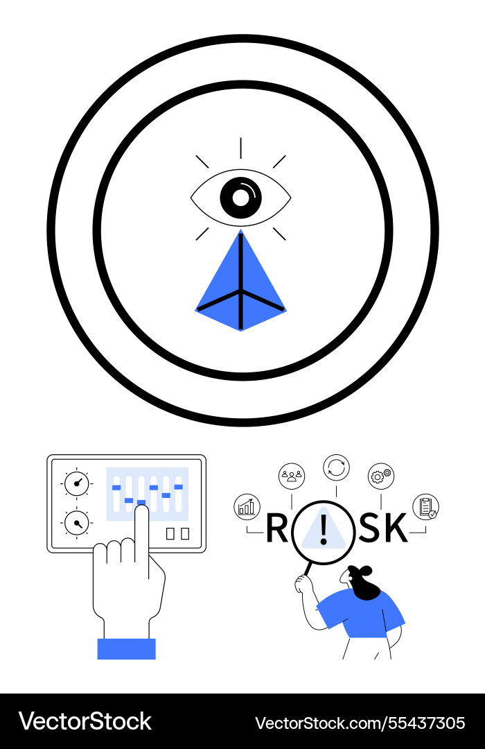 Visualizing risk management with controls Vector Image