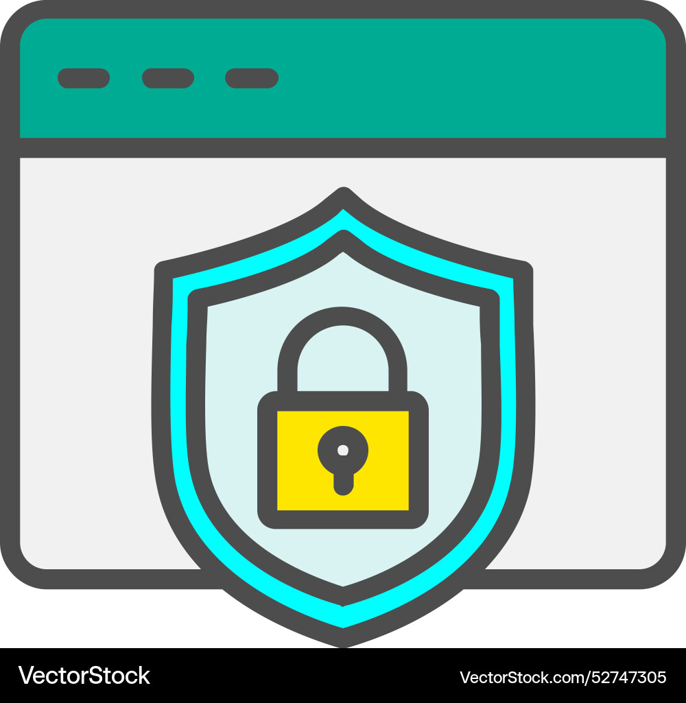 Web security line filled icon design Vector Image