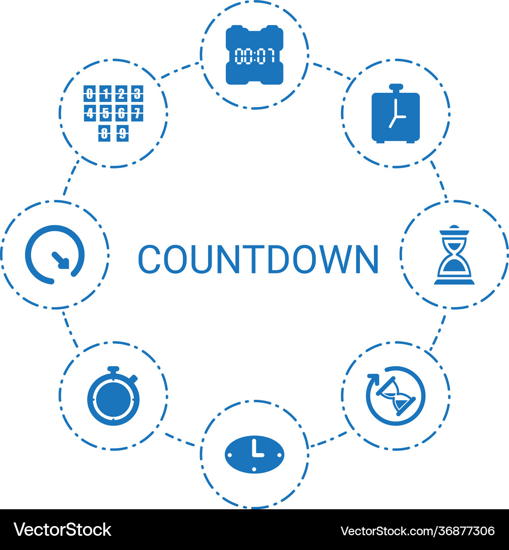 8 countdown icons (36877306) – Free Vector | VectorStock
