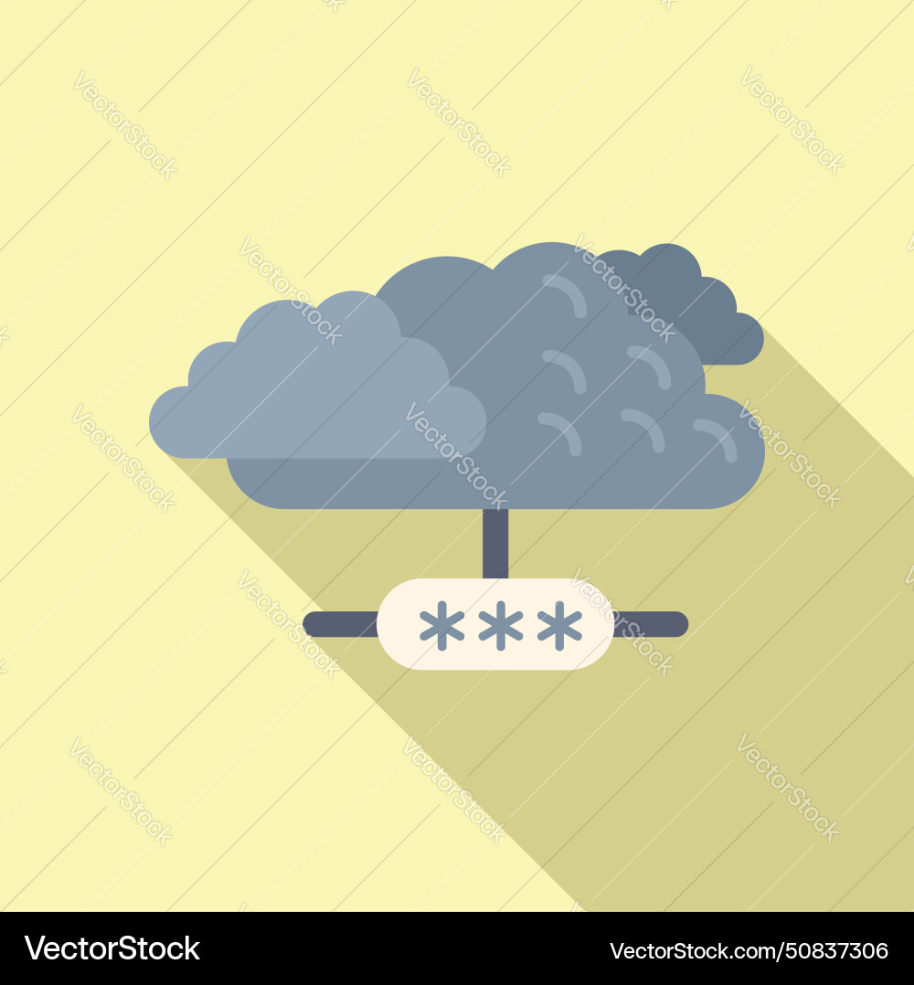 Cloud data access icon flat low step safe Cloud data access icon flat low step safe vector image