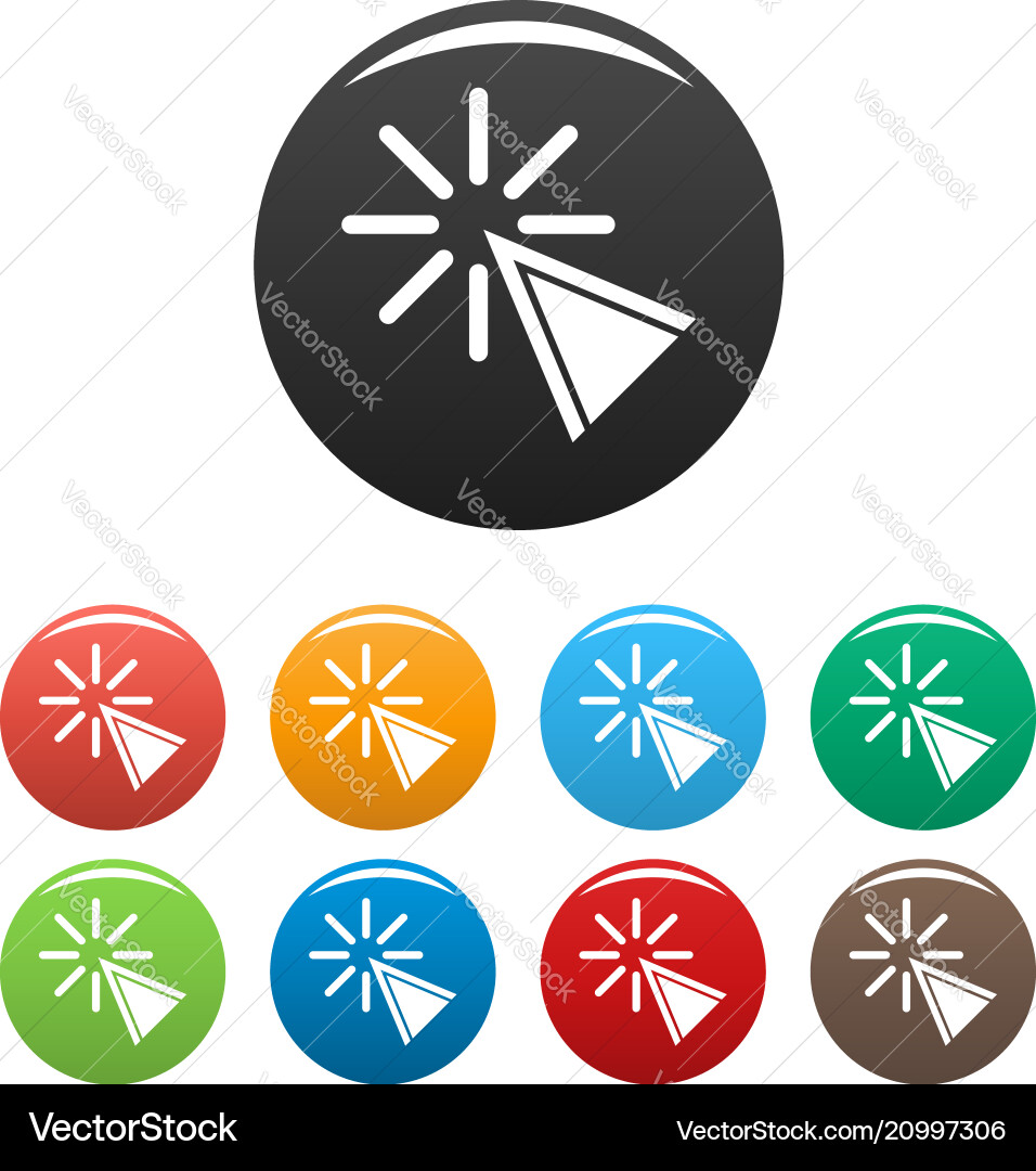 Cursor Klick-Symbole setzen Farbe Cursor Klick-Symbole setzen Farbe vektorbild