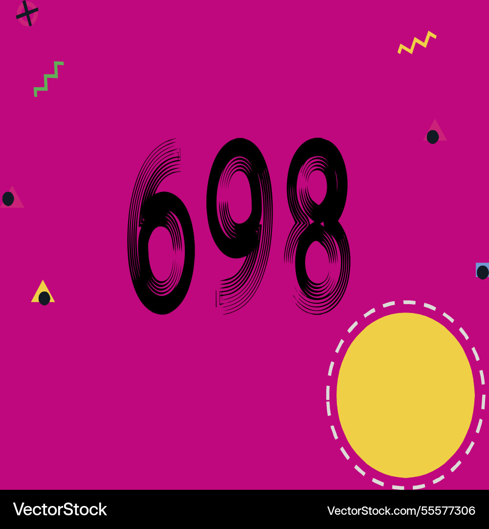 Number font design with decorative dots Vector Image