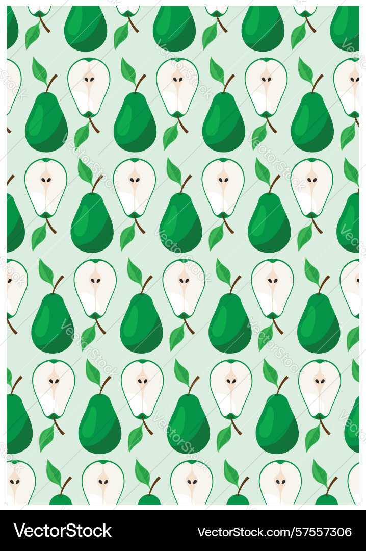 Pear fruit background seamless pattern Vector Image