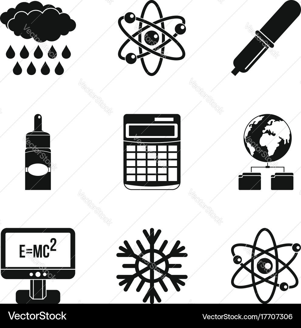Physical phenomenon icons set simple style Vector Image