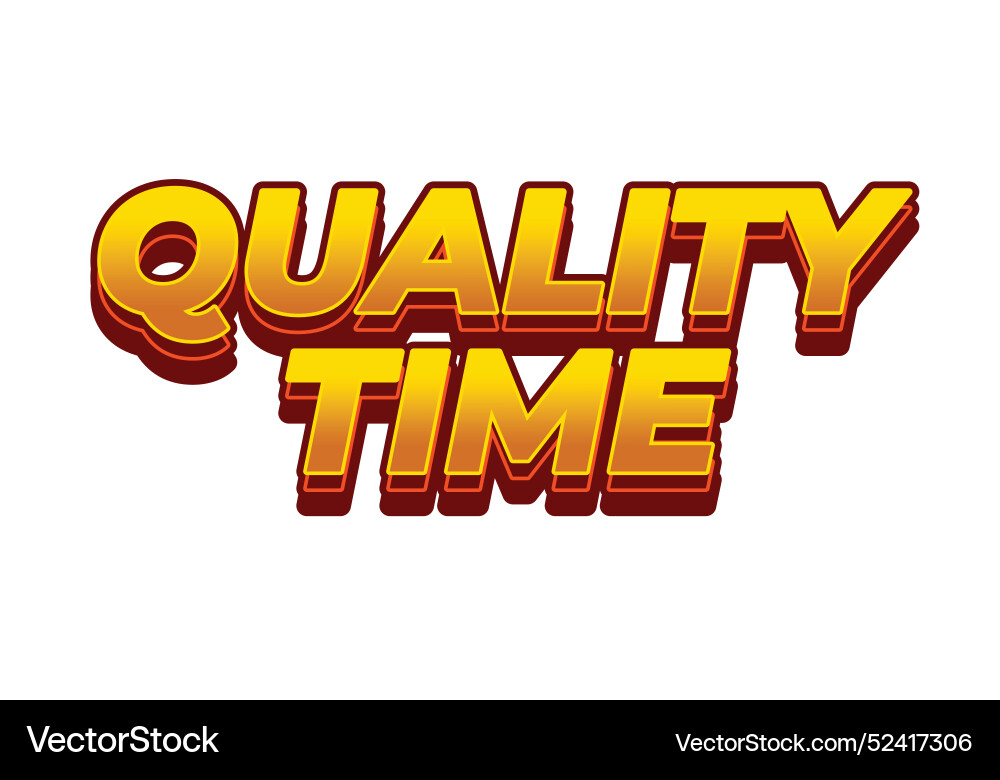Quality time text effect in 3d style with good Vector Image