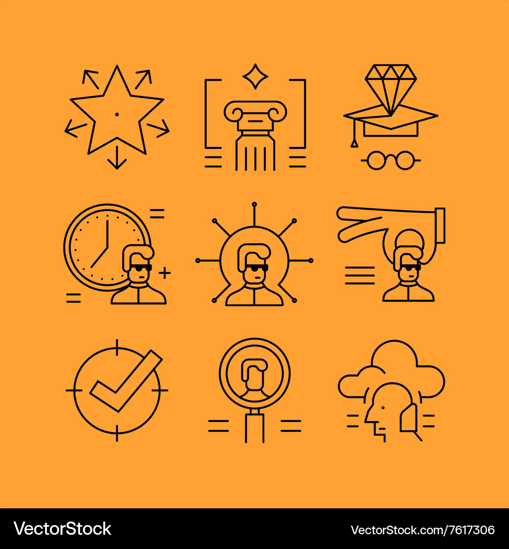 Set of line icons in the flat style Vector Image