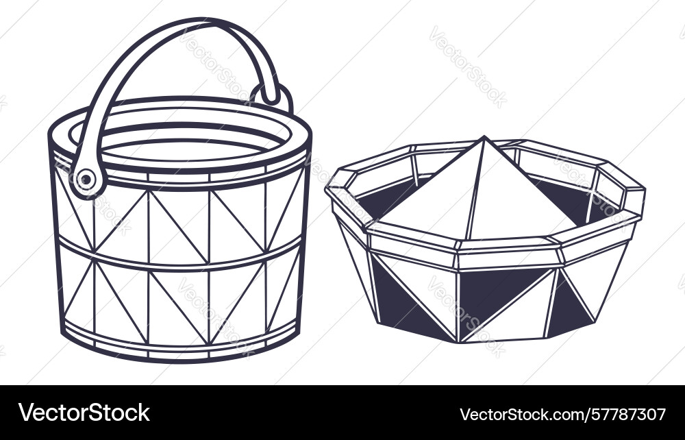 Isometric abstract bowl with geometric patterns Vector Image