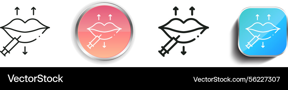 Lip augmentation icon thin linear regular Lip augmentation icon thin linear regular Vector Image
