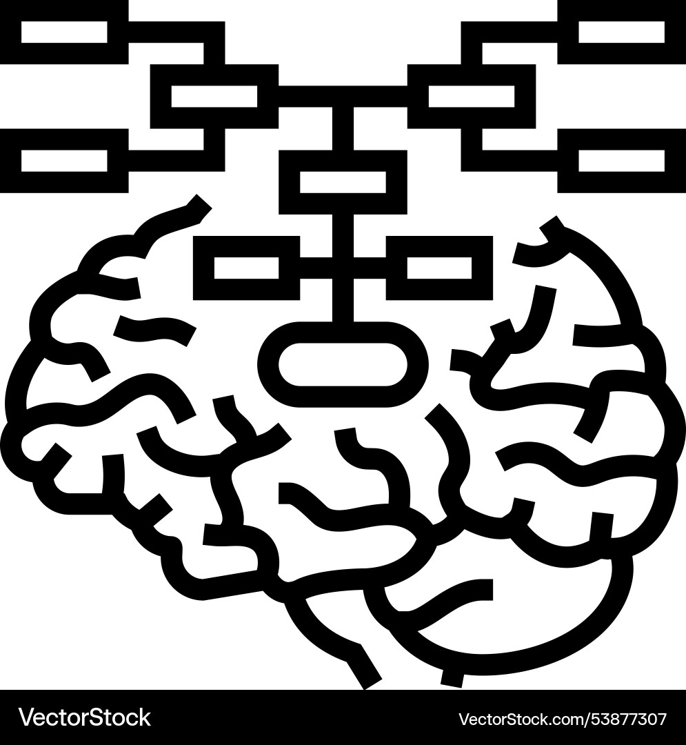 Mind map brainstorm line icon Mind map brainstorm line icon vector image