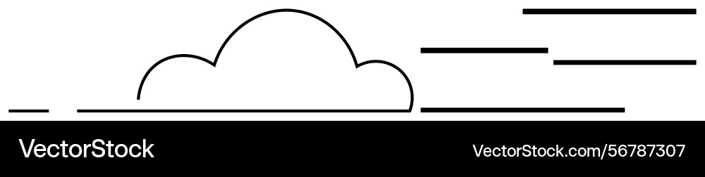 Minimalist cloud with speed motion lines Minimalist cloud with speed motion lines Vector Image