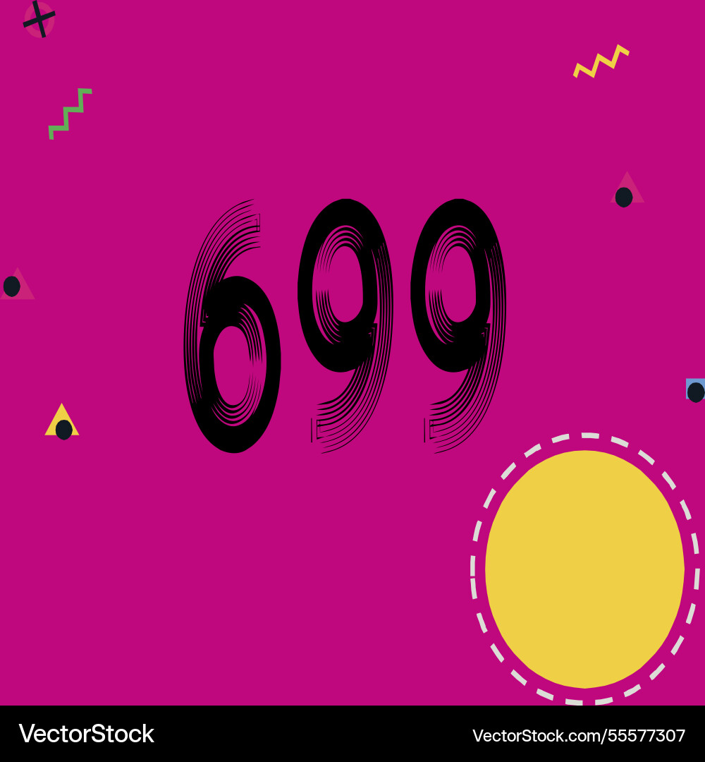 Number font design with decorative dots Vector Image