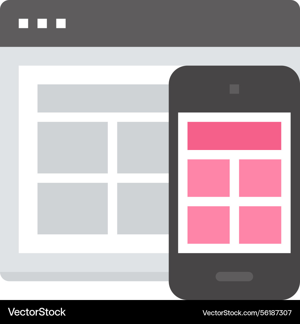 Responsive design flat web icon Responsive design flat web icon vector image