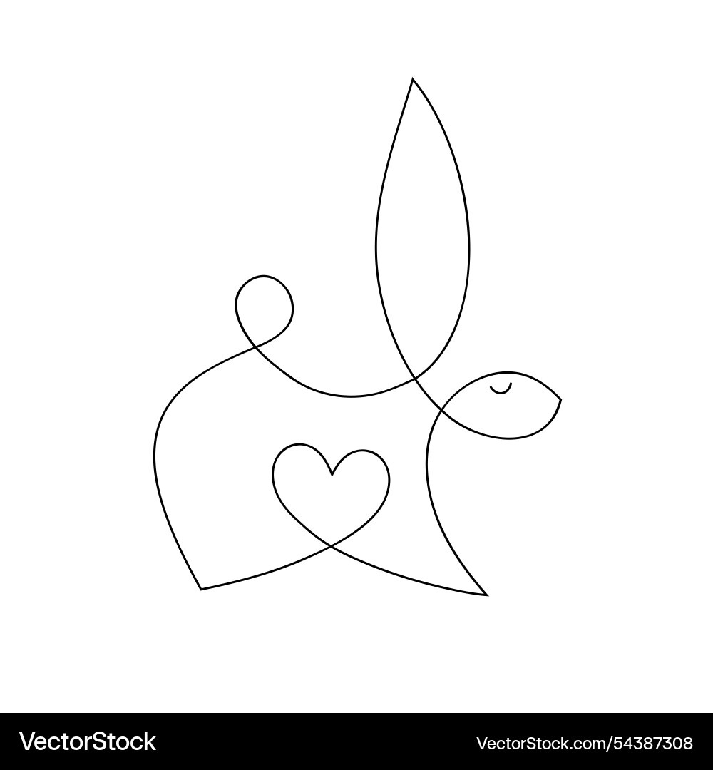 A hare drawn in continuous line one rabbit A hare drawn in continuous line one rabbit vector image
