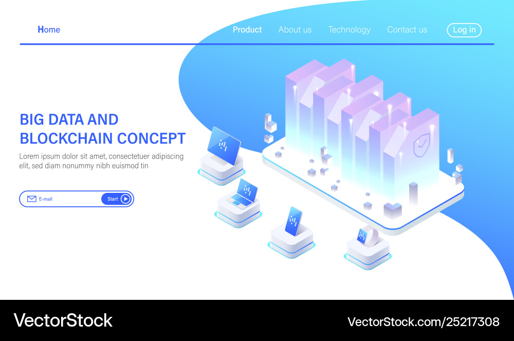 Big Data Server Isometric vector image