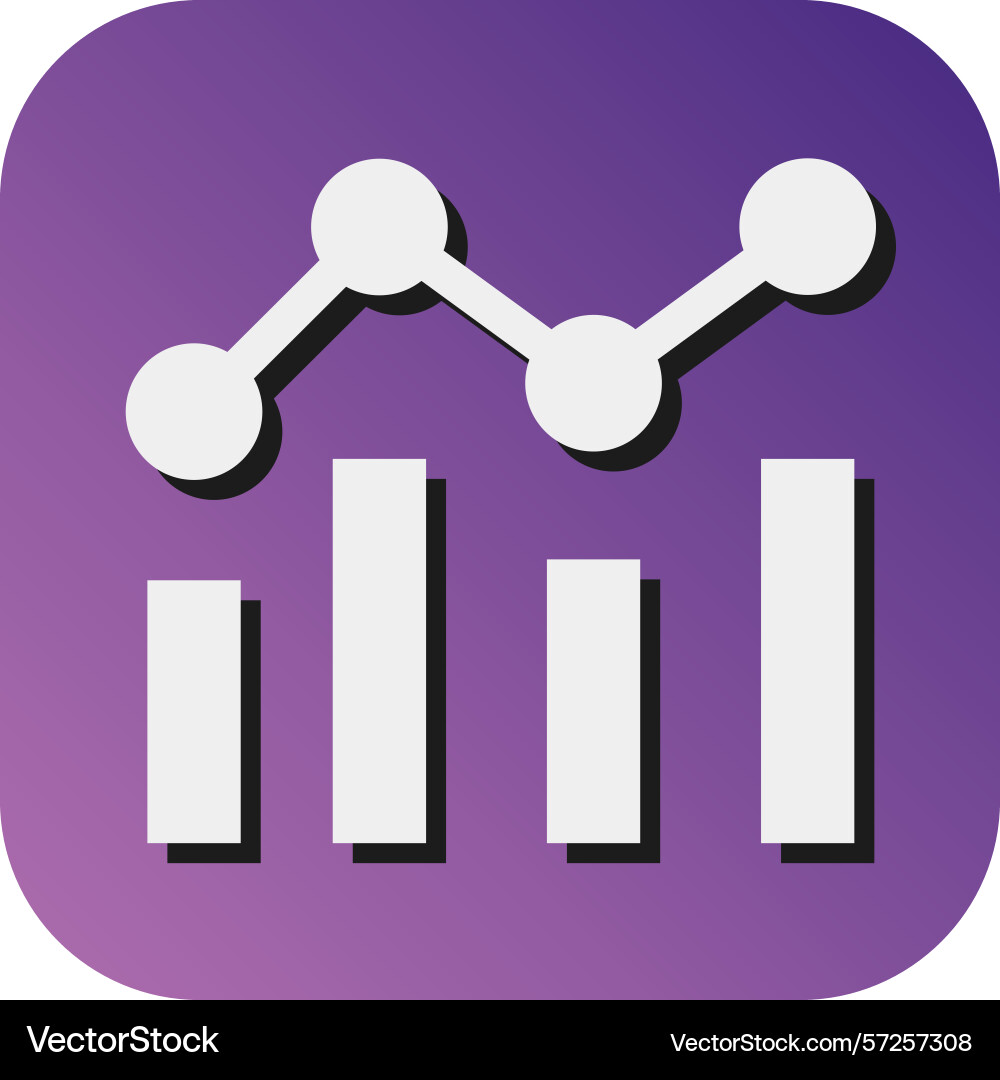 Data analytics glyph gradient background icon vector image