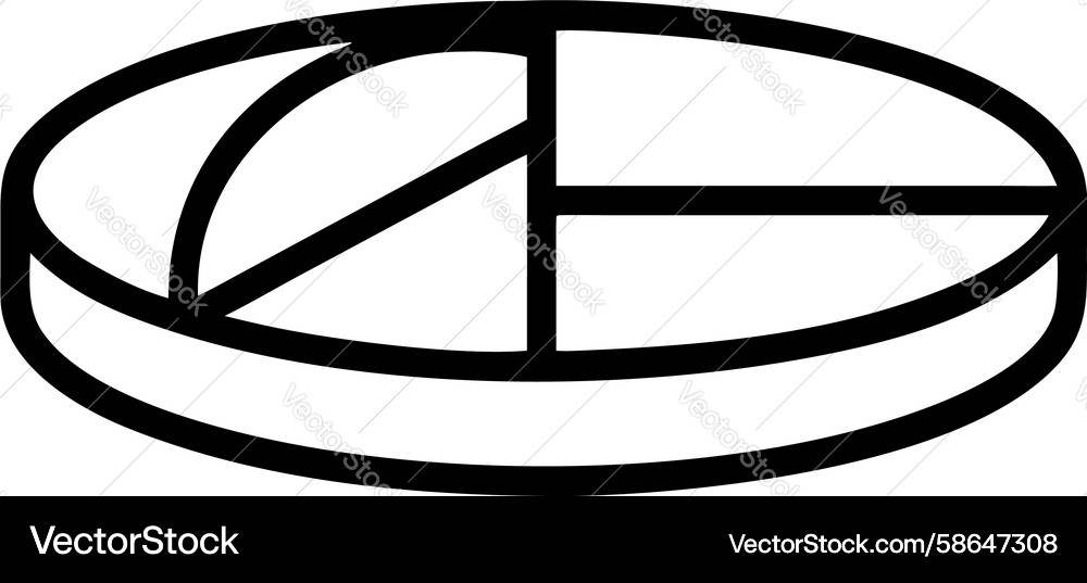 Elliptical Pie Chart - Data Visualization Vector Image