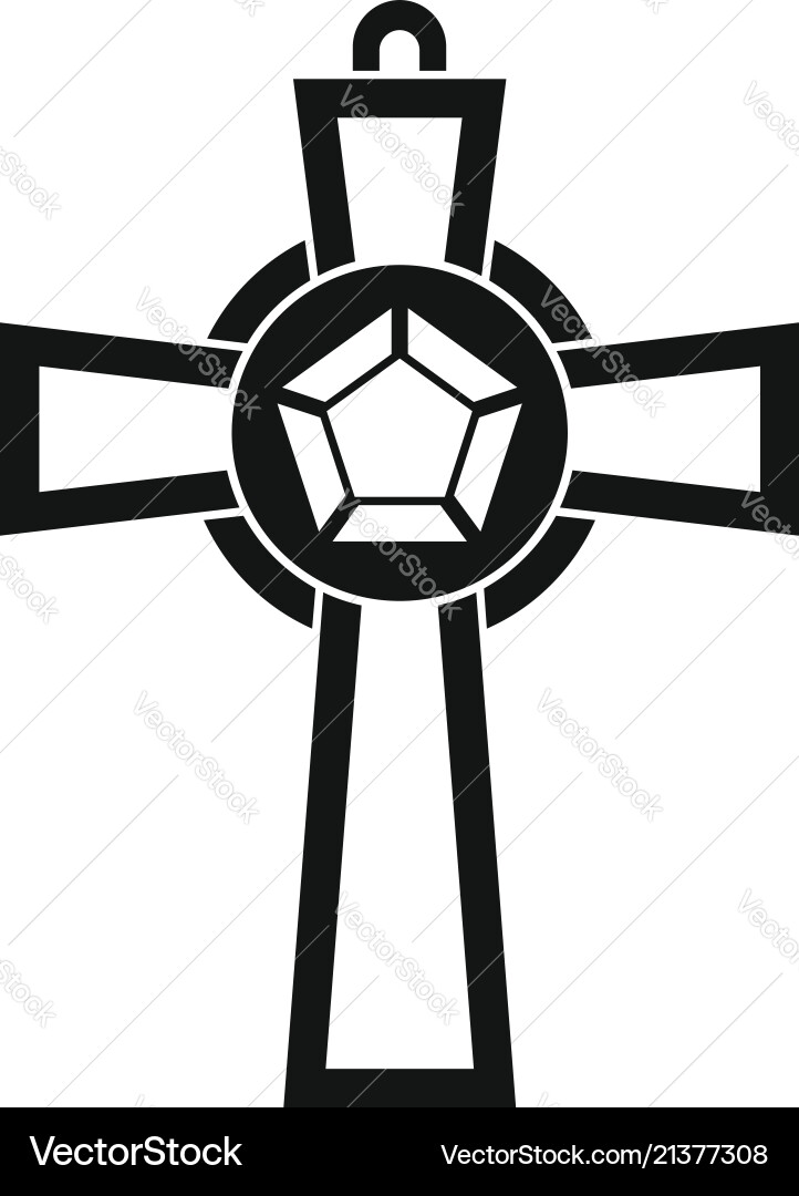 Gemstone Cross Icon vector image