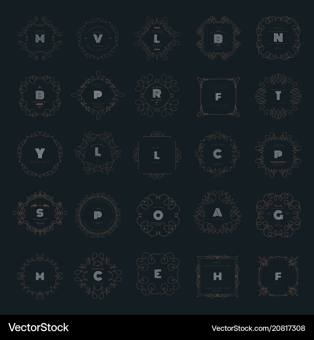 Luxury Monogram Sign Set Vector Image