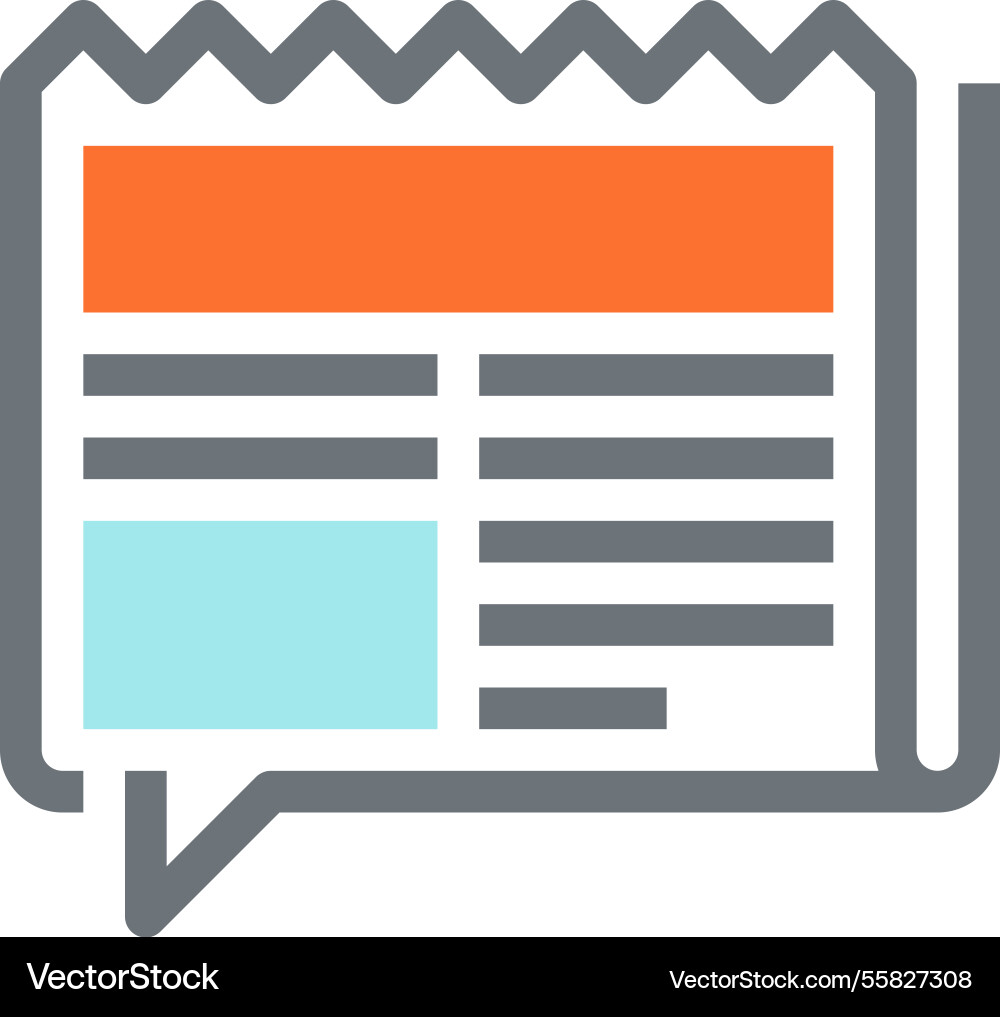 Message bubble flat line web icon concept Message bubble flat line web icon concept vector image