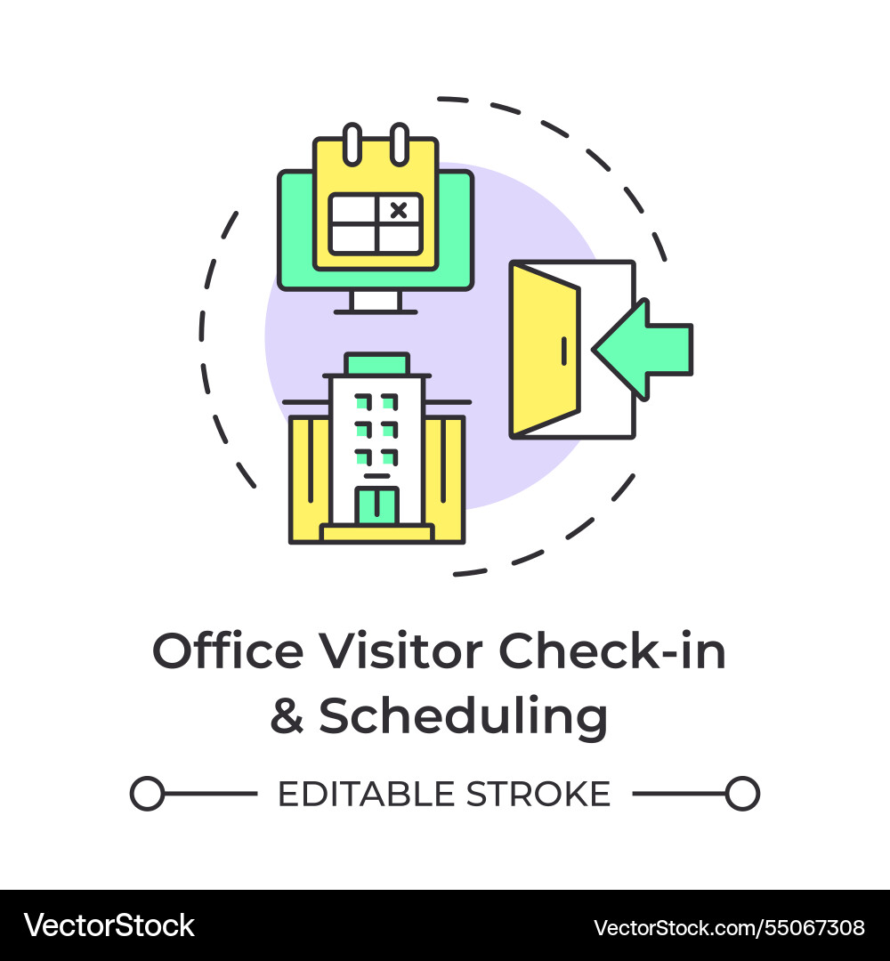 Office visitor check in and scheduling multi Office visitor check in and scheduling multi vector image
