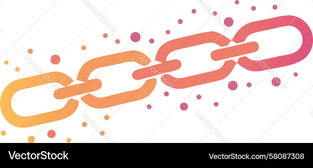 Orange Gradient Chain Link Sequence Vector Image