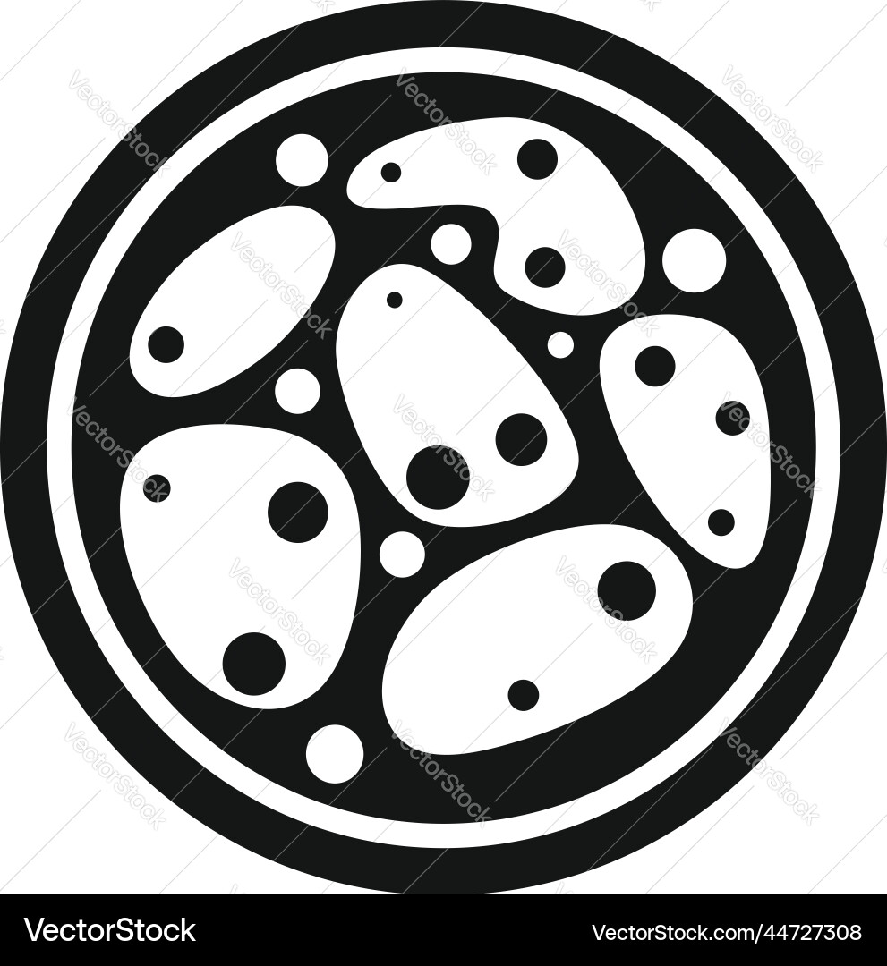 Pathogen icon simple bacteria petri vector image