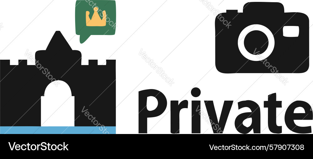 Private camera with castle icon design generative Vector Image